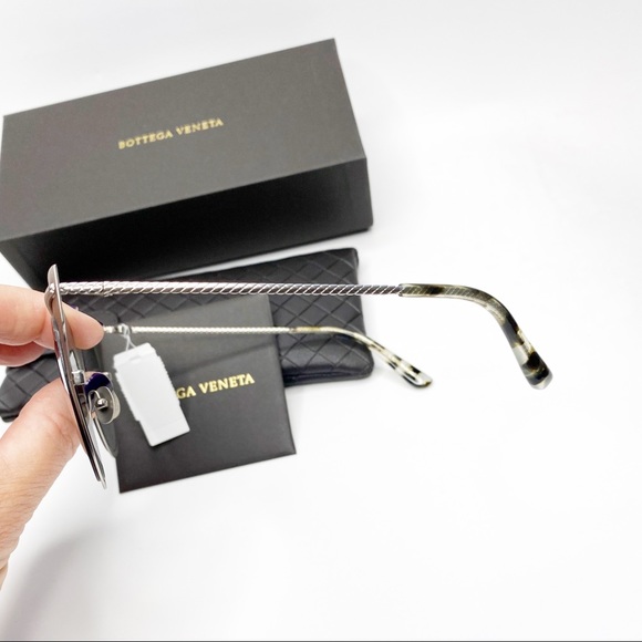 Bottega Veneta 50mm Core Cat Eye Sunglasses in Cream/Silver main image 13